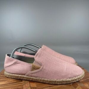 Olukai Kaula Pa'a Kapa Women's Espadrille Flats Pink Size 11 Slip On Shoes